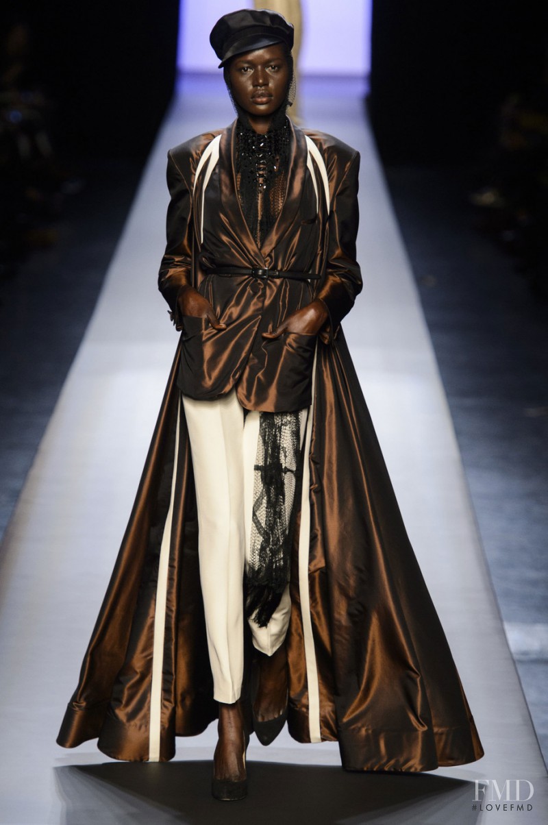 Ajak Deng featured in  the Jean Paul Gaultier Haute Couture fashion show for Spring/Summer 2015