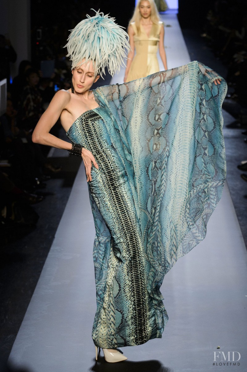 Anna Cleveland featured in  the Jean Paul Gaultier Haute Couture fashion show for Spring/Summer 2015