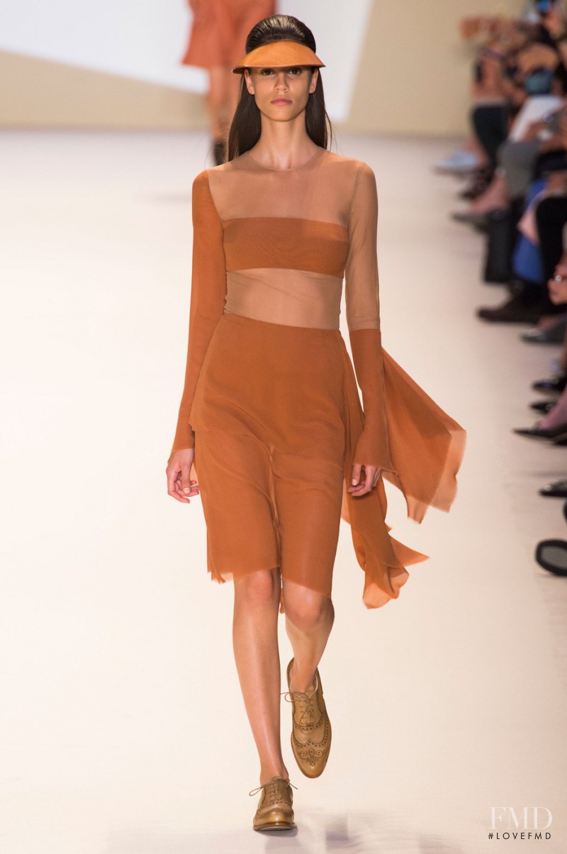 Antonina Petkovic featured in  the Akris fashion show for Spring/Summer 2015