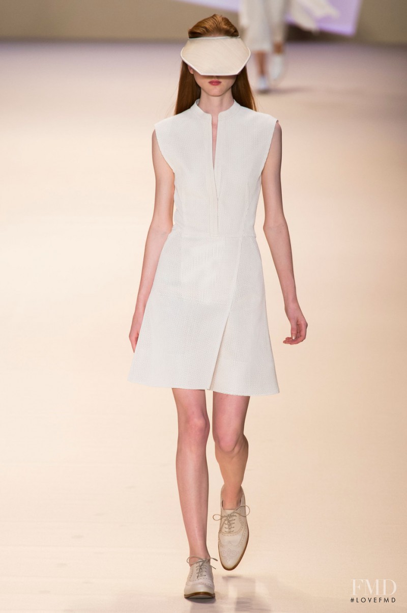 Madison Stubbington featured in  the Akris fashion show for Spring/Summer 2015