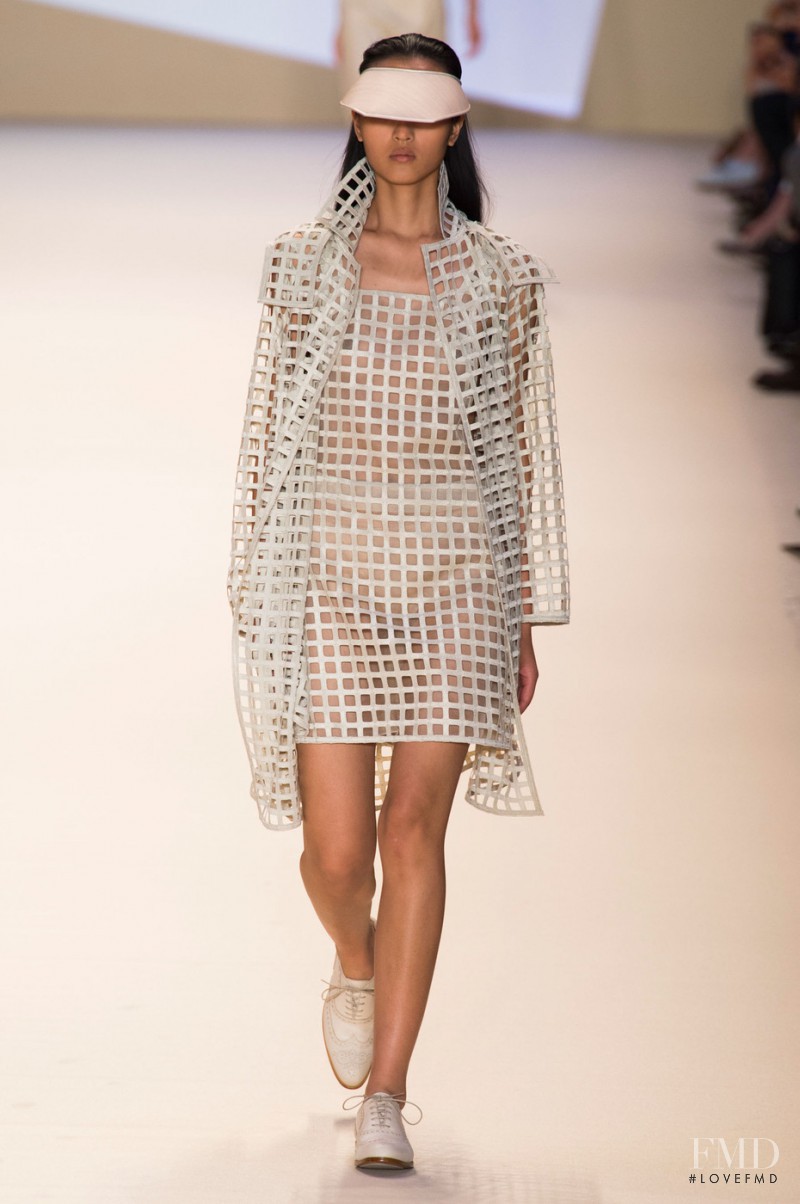 Luping Wang featured in  the Akris fashion show for Spring/Summer 2015