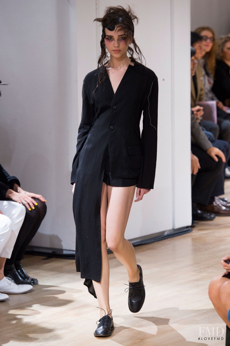 Anastasia Chekry featured in  the Yohji Yamamoto fashion show for Spring/Summer 2015