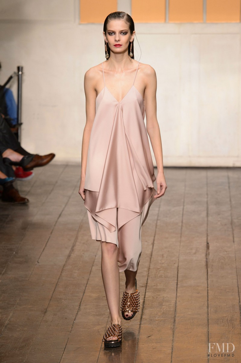 Dasha Denisenko featured in  the Cedric Charlier fashion show for Spring/Summer 2015