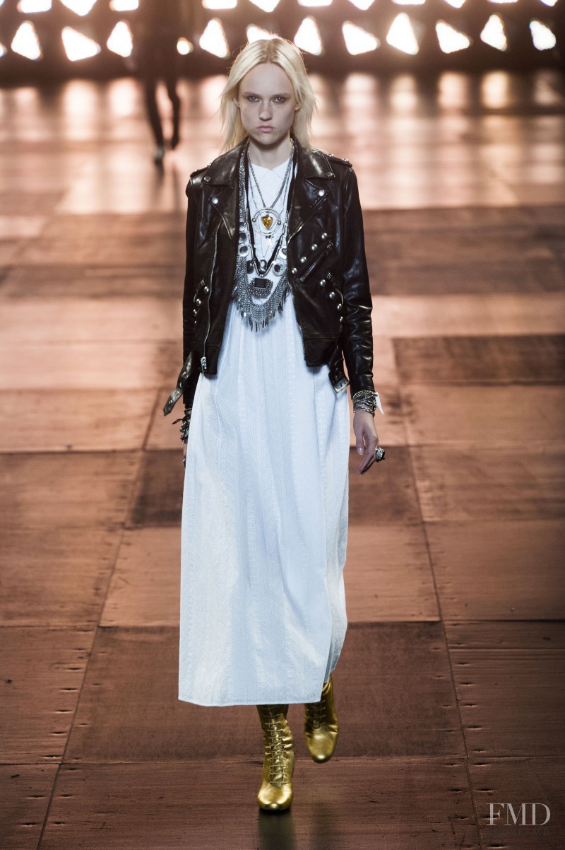 Harleth Kuusik featured in  the Saint Laurent fashion show for Spring/Summer 2015