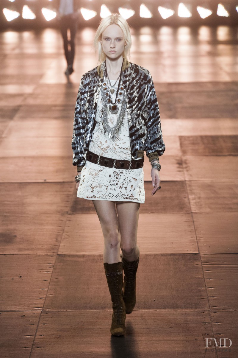 Harleth Kuusik featured in  the Saint Laurent fashion show for Spring/Summer 2015